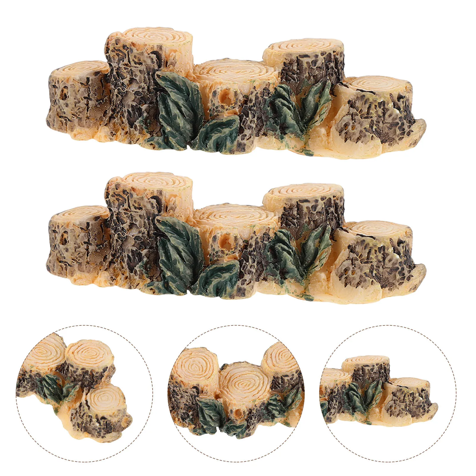 

10Pcs Mini Tree Stump Resin Miniature Landscape Ornaments Fairy Garden Bonsai Micro Terrarium Decor Mini Tree Stump