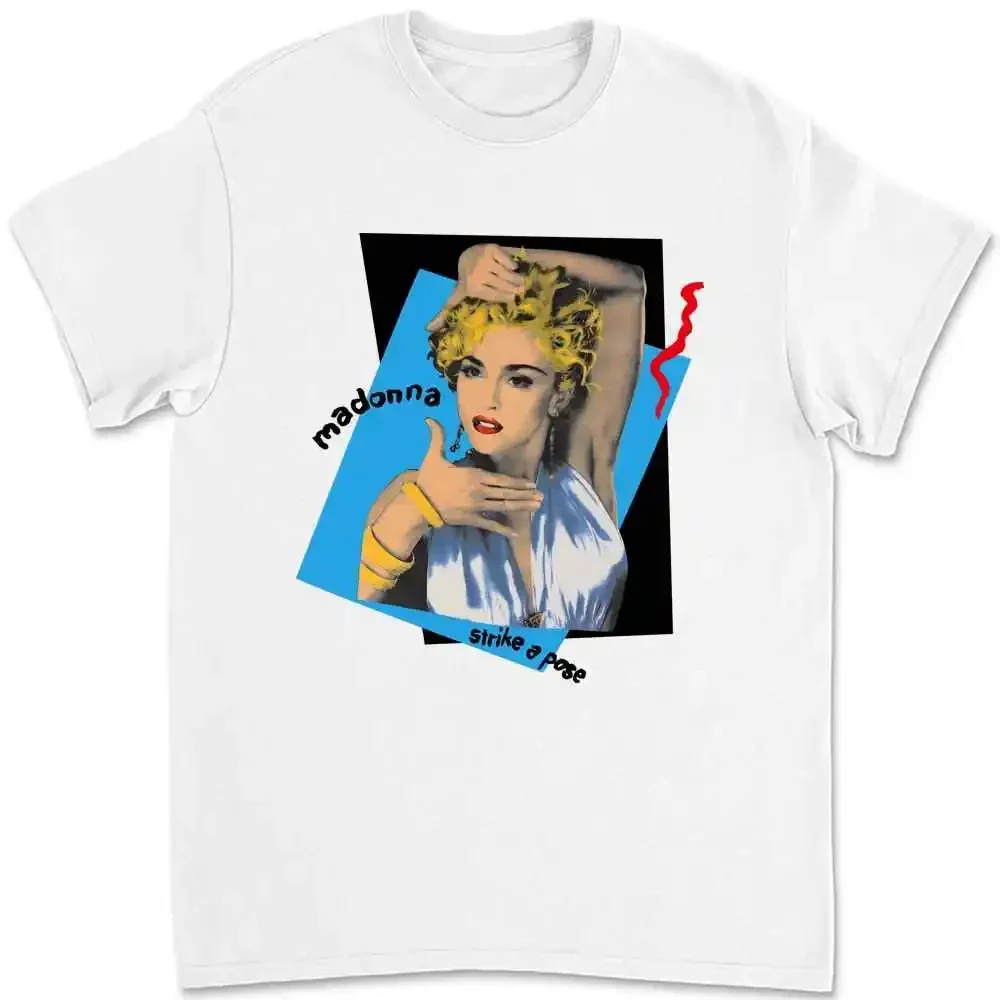 1990 Madonna Strike A Poge Blonde Ambition t-shirt Vtg 90S Tour amant T02B