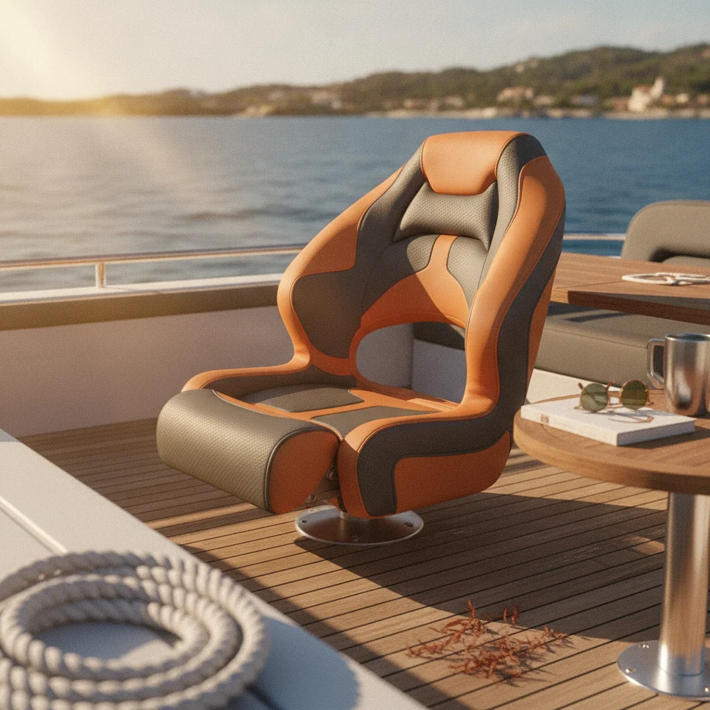 Marine Seat with Cutout Long-Lasting Boat Seat with Aluminum Hinges Heavy Duty Easy-Maintenance for Captains, Boats