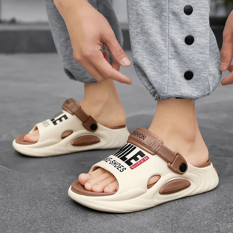 

Unisex Slippers Cushioned Thick-Soled Pain-Relief Slippers Shower Slippers for Year-Round Wear Outdoor Slip-Resistant Quick-Dry