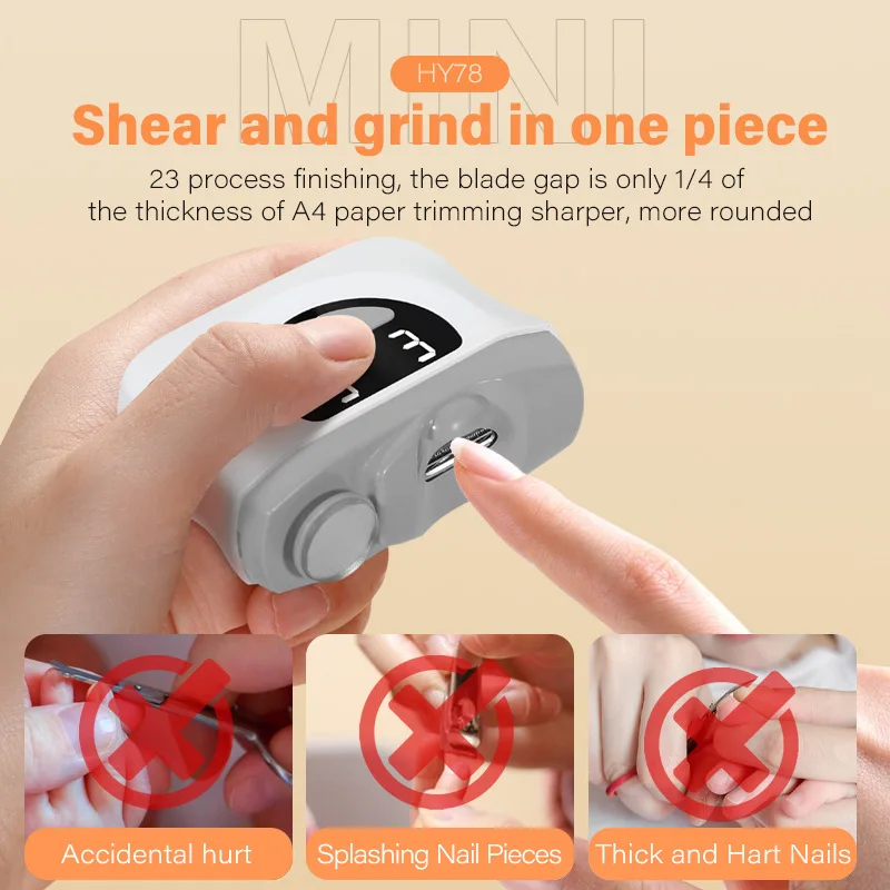 Portable Electric Nail File & Nail Clipper - Manicure Pedicure Kit With Light For Professional Home Use