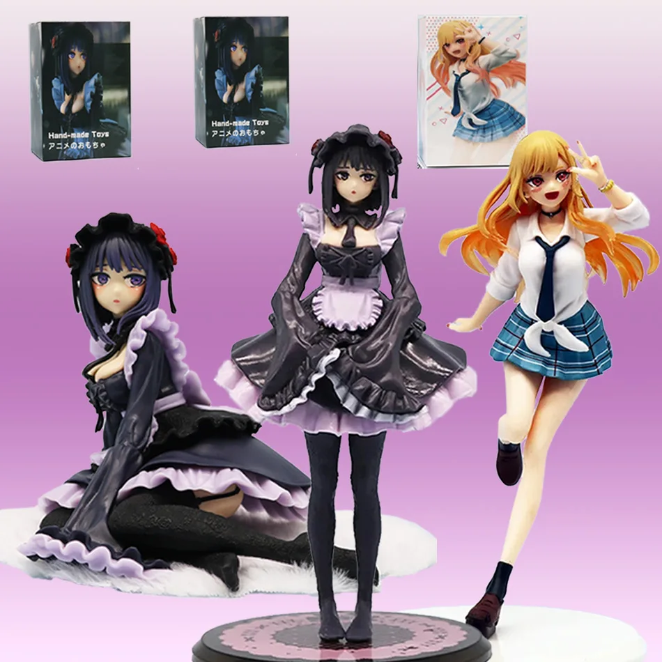 بلدي اللباس حبيبي أنيمي الشكل كيتاجاوا مارين الأسود خادمة عمل تمثال كورو تمثال جمع ديكور لعبة مجسمة هدية