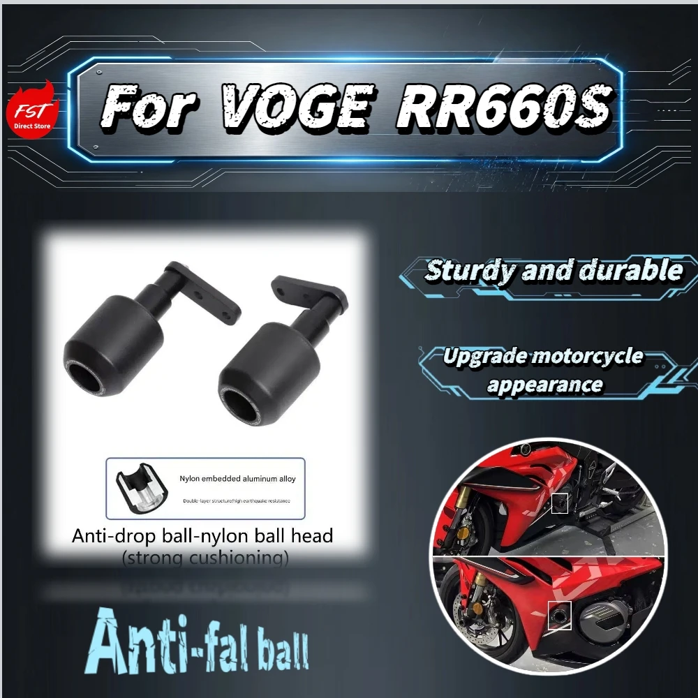 For VOGE RR660S Aluminum Nylon Crash Bar & EP Slider, Long Style Body Protector, Durable Moto Refit Accessories
