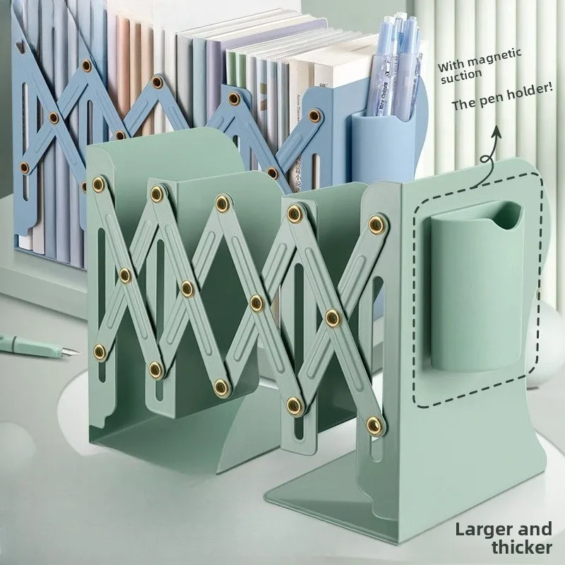 

Подставка для книг с держателем для ручек Книжная полка Встроенная настольная стойка для хранения Студенческая перегородка Подставка для книг Складная фиксированная книжная подставка