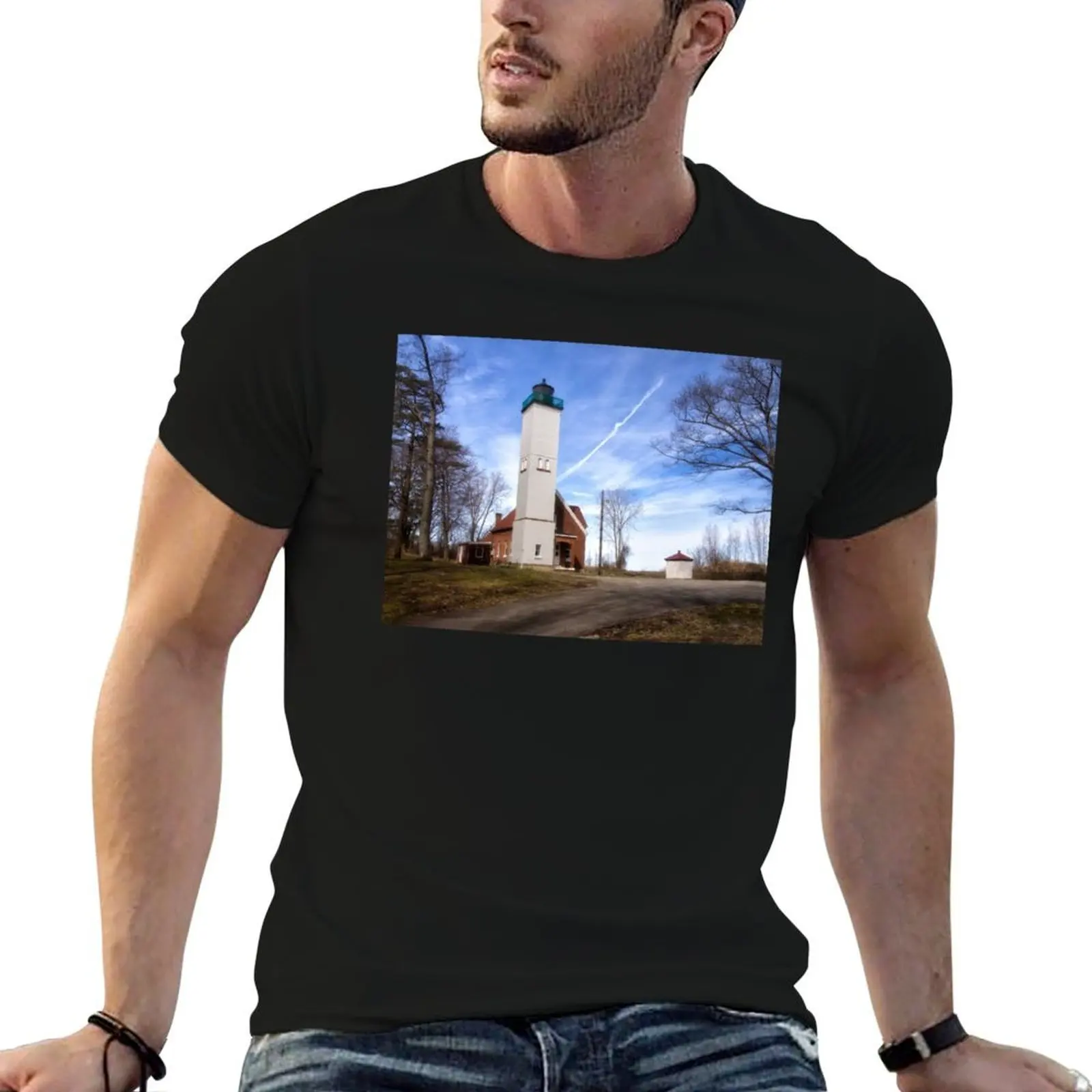 The Light at Presque Isle - Erie, PA T-Shirt topping customs design your own men clothes