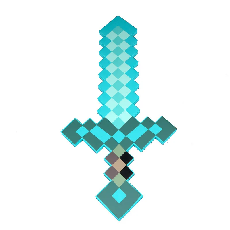 minecraft steve Design Blue Diamond Sword Soft EVA Foam Toys Axe shovel Sword Boys Lovely Toys For Children  birthday gifts