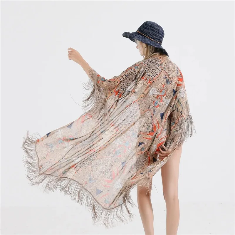 Japanese Kimono Yukata Kimono Tassel Cardigan Fashion Blouse Women 2024 Long Cardigan Haori Traditional Kimonos Dress Obi Shirt