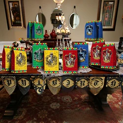 Sac en papier Harry Potter pour fête, fête, rassemblement, anime, école de magie, bonbons, dessert, emballage cadeau, fourre-tout, fournitures de sac soucieux, 12 pièces