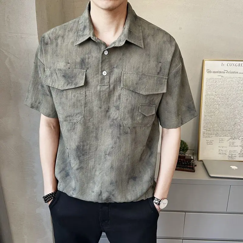 

High-End Men's Short Sleeve Shirt 2026 New Thin Summer Fashion Trendy Loose Casual Breathable Stylish Design for Everyday Use