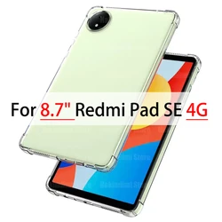 For 8.7 inch Redmi Pad SE 4G 2024 Clear Case Airbag Drop Protection Flexible Silicone TPU High Quality Shockproof Cover