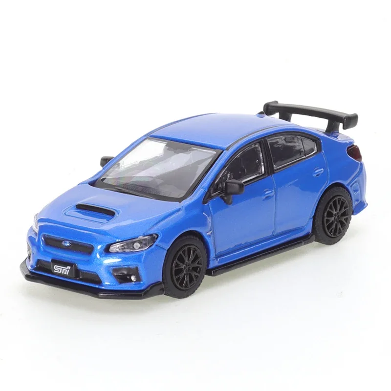 JKM1:64 Subaru WRX STI Blue 1/64, aleación de Metal fundido a presión, modelo de coche, juguete para niños, regalo de Navidad