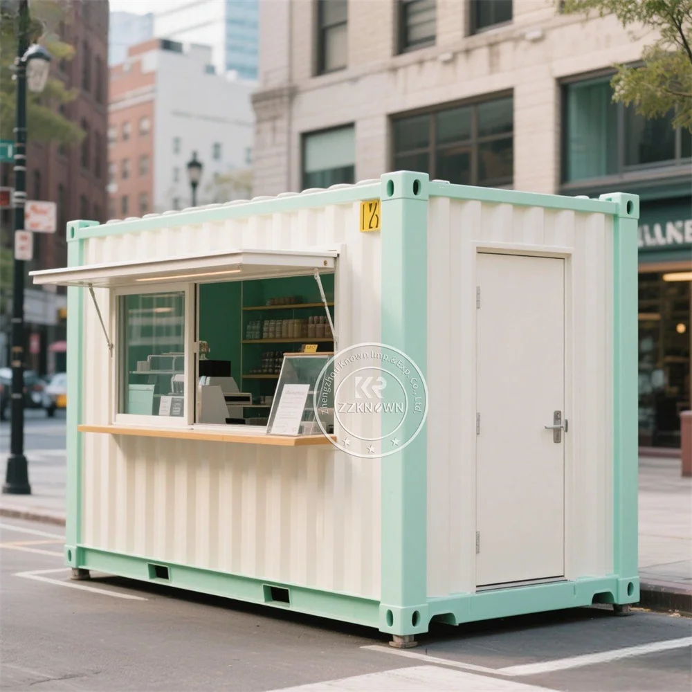 Customizable Modern Prefabricated Modular Steel Houses Coffee Shop Street Restaurant Full Kitchen Outdoor Fast Food Coffee Kiosk