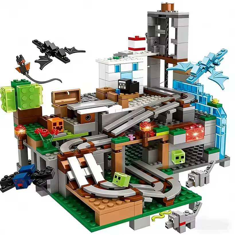 Nuevo Set de Bloques de Construcción Compatibles con World Block, con Cueva de Trampas y Figuras, Juguete de Construcción STEM Creativo para Regalo