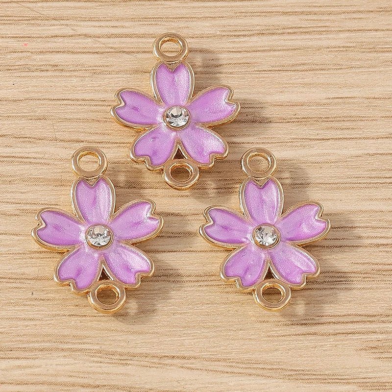 10 stücke 14x18mm niedlichen Emaille Blume Charms Anschlüsse für Schmuck Herstellung Armbänder Halskette Ohrringe DIY handgemachte Handwerk Zubehör – Detail 26
