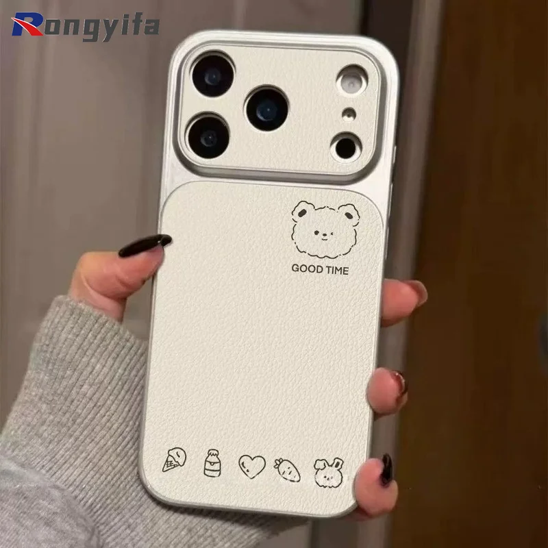 Cute Bear Phone Case For Samsung Galaxy A57 A56 A55 A54 A53 A52 A52S A51 A50 A50S M40S A30S A73 A72 A71 PU Leather Soft Cover