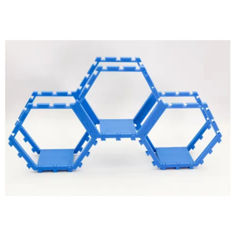 

ZIZI Hexagonal Honeycomb Splicing Frame Hexagonal Toy Showcase Stand Display Rack Blue