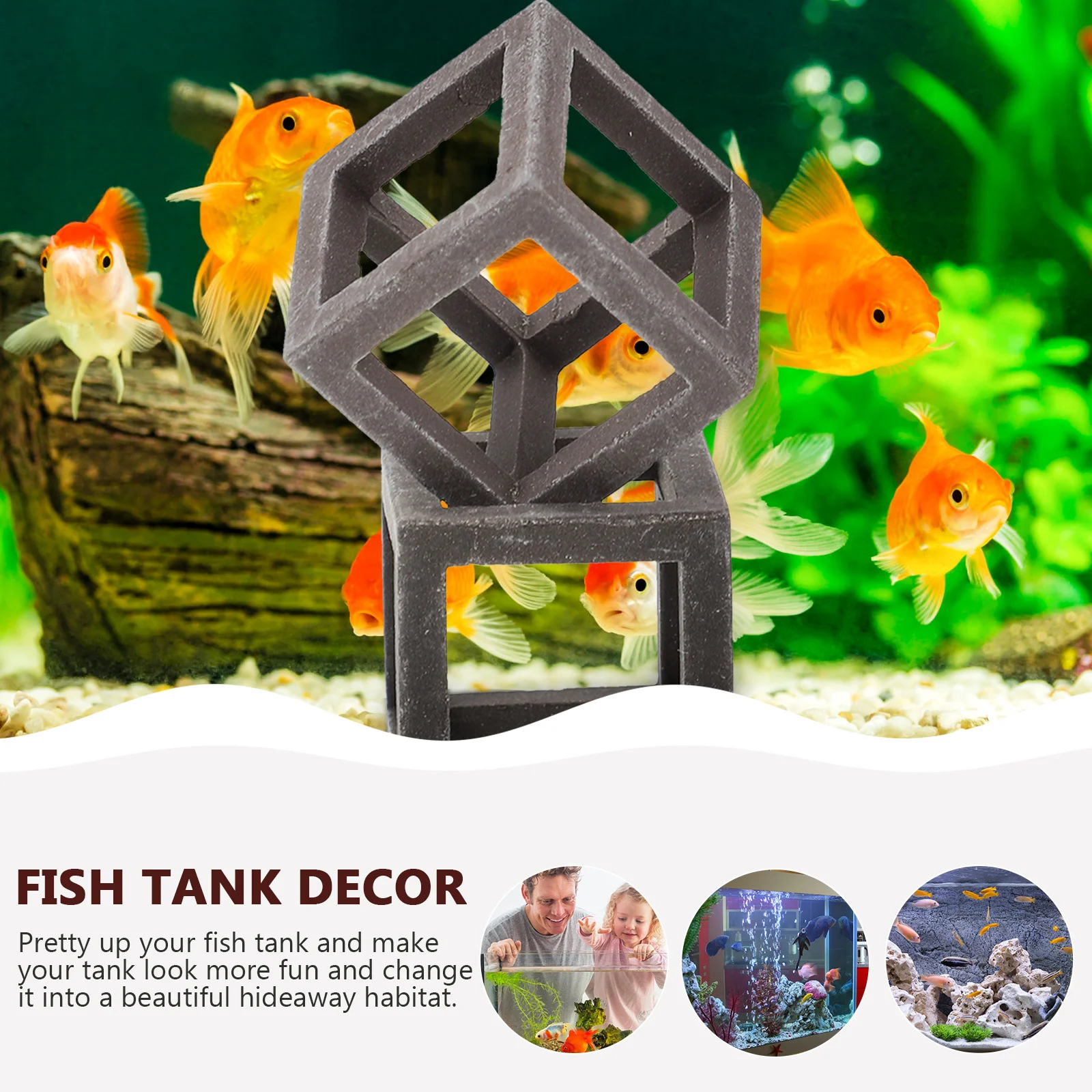 

5Pcs Square Decor Fish Tank Useful Characteristic Design Pleasant Color Brightness Natural Home