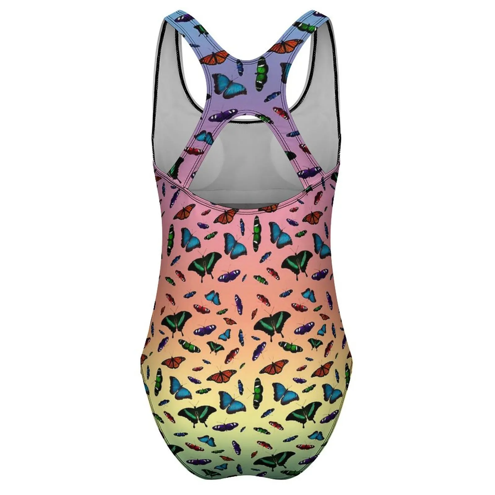 قوس قزح فراشة ملابس السباحة لطيف الحيوان رفع ملابس السباحة قطعة واحدة الرياضة لباس سباحة المايوه مثير تصميم ملابس الشاطئ حجم كبير