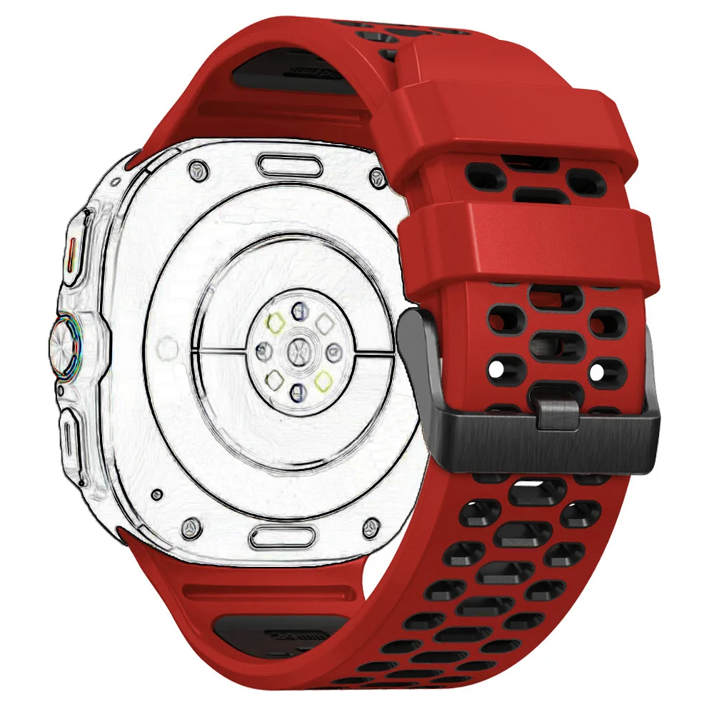 Two-Tone Sports Silicone Strap For Samsung Galaxy Watch Ultra Breathable Band Bracelet For Galaxy Watch Ultra (47mm) Watchband