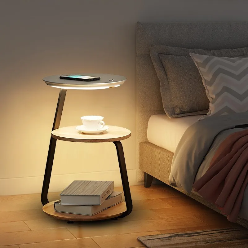 

Floor Lamp Living Room Sofa Bedroom With Mobile Phone Wireless Charging Creative Shelf Design Bedside Table All In One News