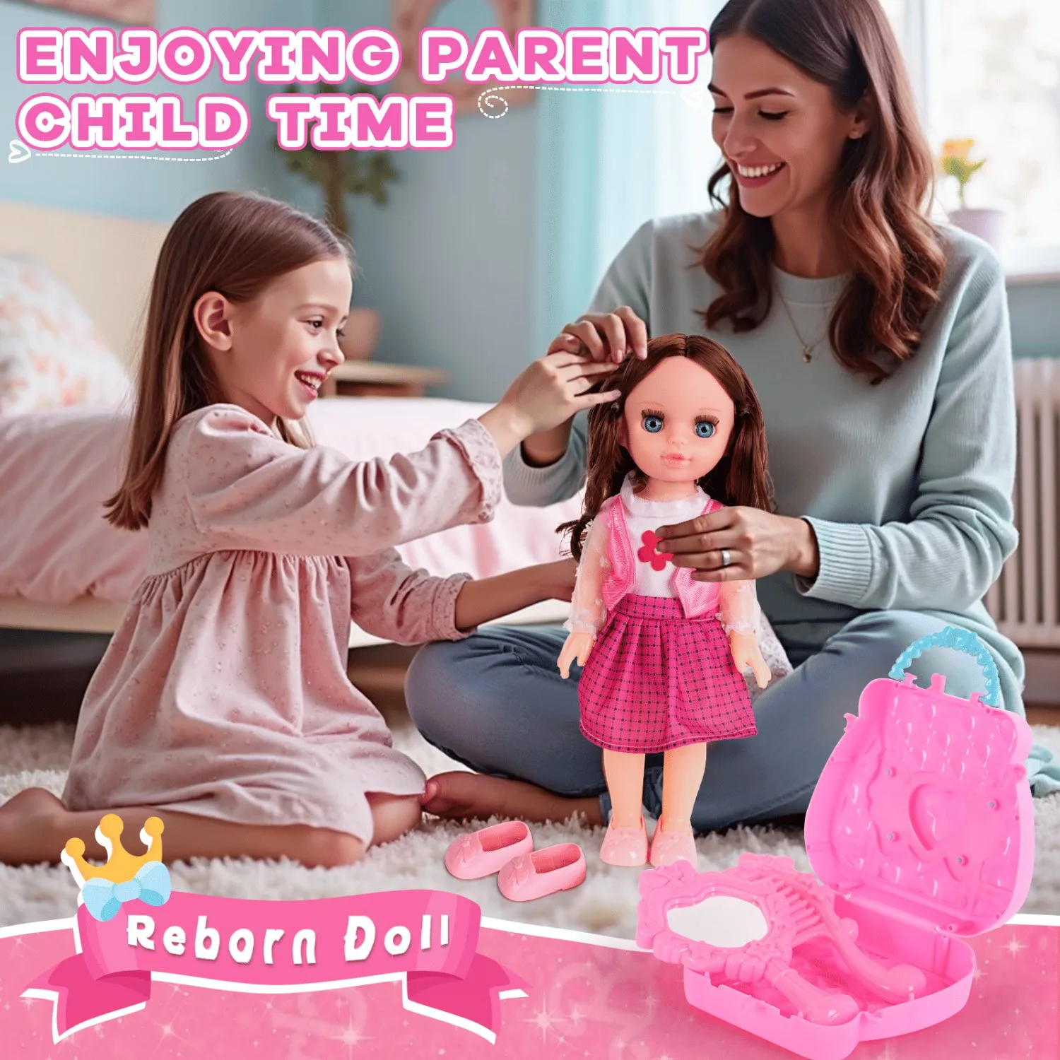 Mini bambola in plastica morbida da 13 pollici |   Set di vestiti e accessori |   Regalo di compleanno per bambini dai 3 ai 8 anni (set da gioco per feste)