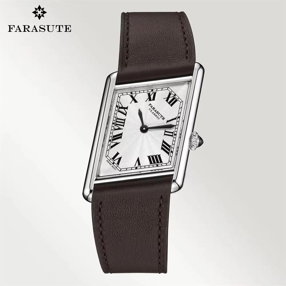 

FARASUTE New Unique Square Stainless Steel Quartz Watch Men Casual Sapphire Glass Swiss Movement Waterproof Wristwatches Male