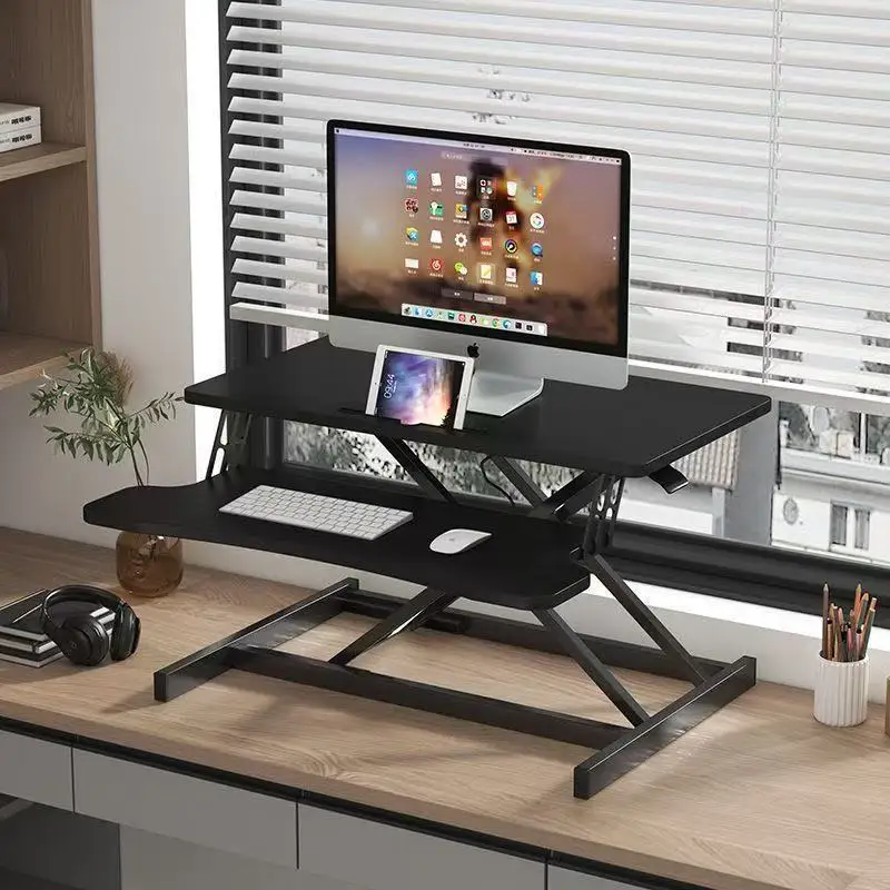 Adjustable Standing Desk Pneumatic Lift Computer Table Foldable Height Adjustable Workbench for Home Office