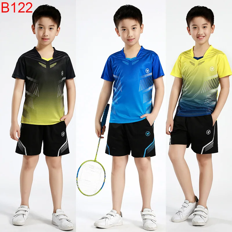 Custom name logos Children Sports t shirt Badminton shirt for kids Boys dry fit Table Tennis shirts boys Girls Running shirts