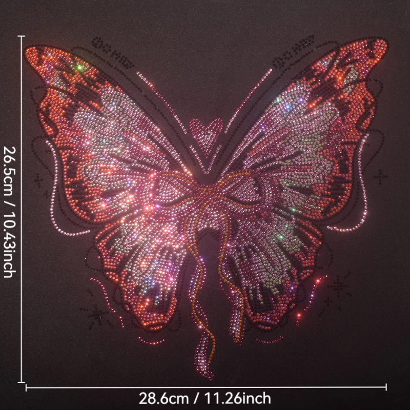 

DIY rhinestone T-shirt decorative patch clothing accessories with large fabric stickers, rhinestones, butterfly sequins
