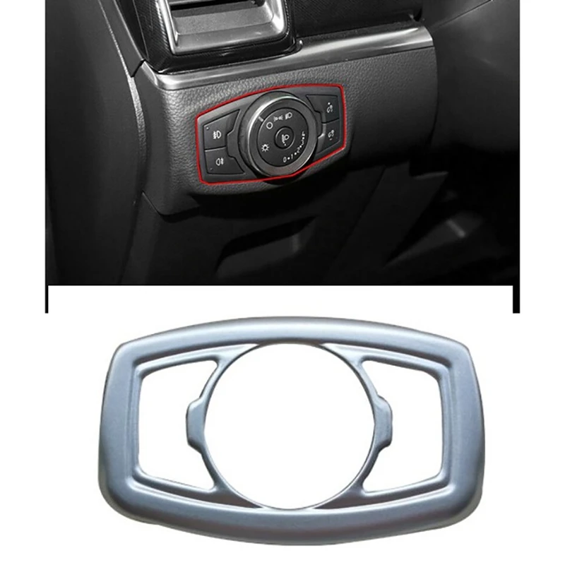 For Ford Ranger Everest Endeavor 2015-2021 Car Headlight Switch Button Cover Trim Frame Decorator Sticker Accessories