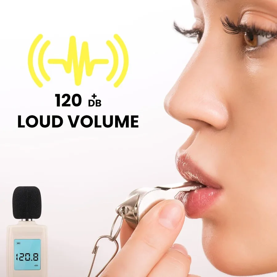 4개입 스테인리스 스포츠 호루라기 및 플라스틱 소리 큰 호루라기 코치용 끈 포함