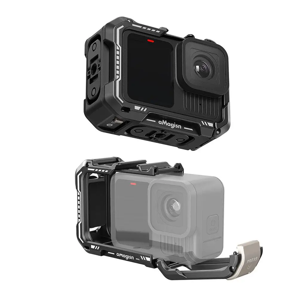 Metal Cage For Go Pro Hero 13 Aluminium Alloy Skeleton Frame Protective Case Frame Housing for Go Pro Hero 13 12/11/10 Accessory