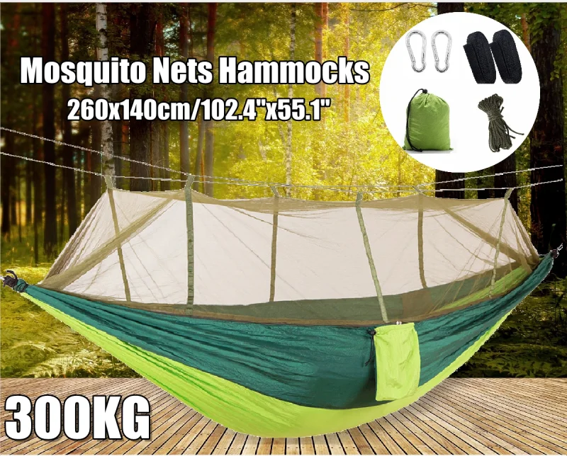 1-2 شخص المحمولة التخييم في الهواء الطلق أرجوحة مع ناموسية عالية القوة قماش مظلات سرير معلق الصيد النوم سوينغ