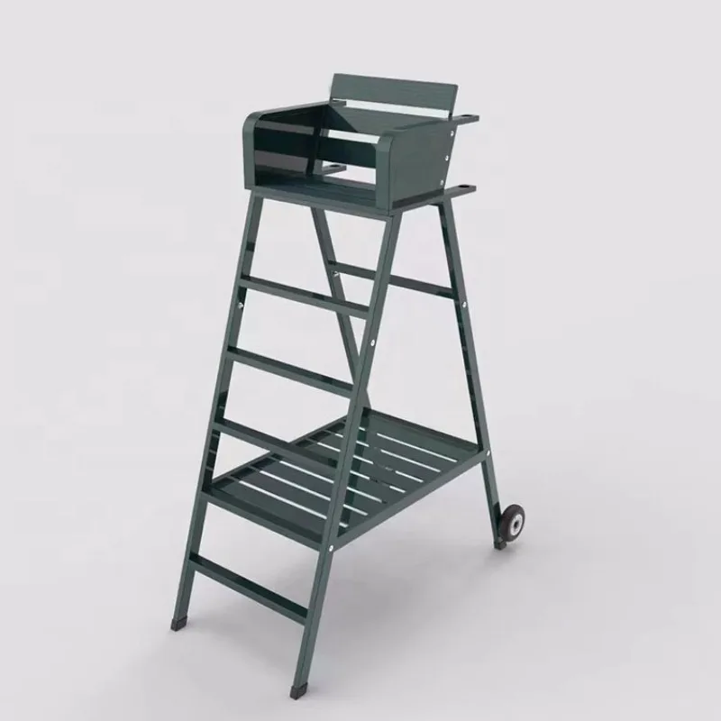 

Green Blue White Wood Color Outdoor Activities Aluminum Alloy Tennis Referee Chair No Awning