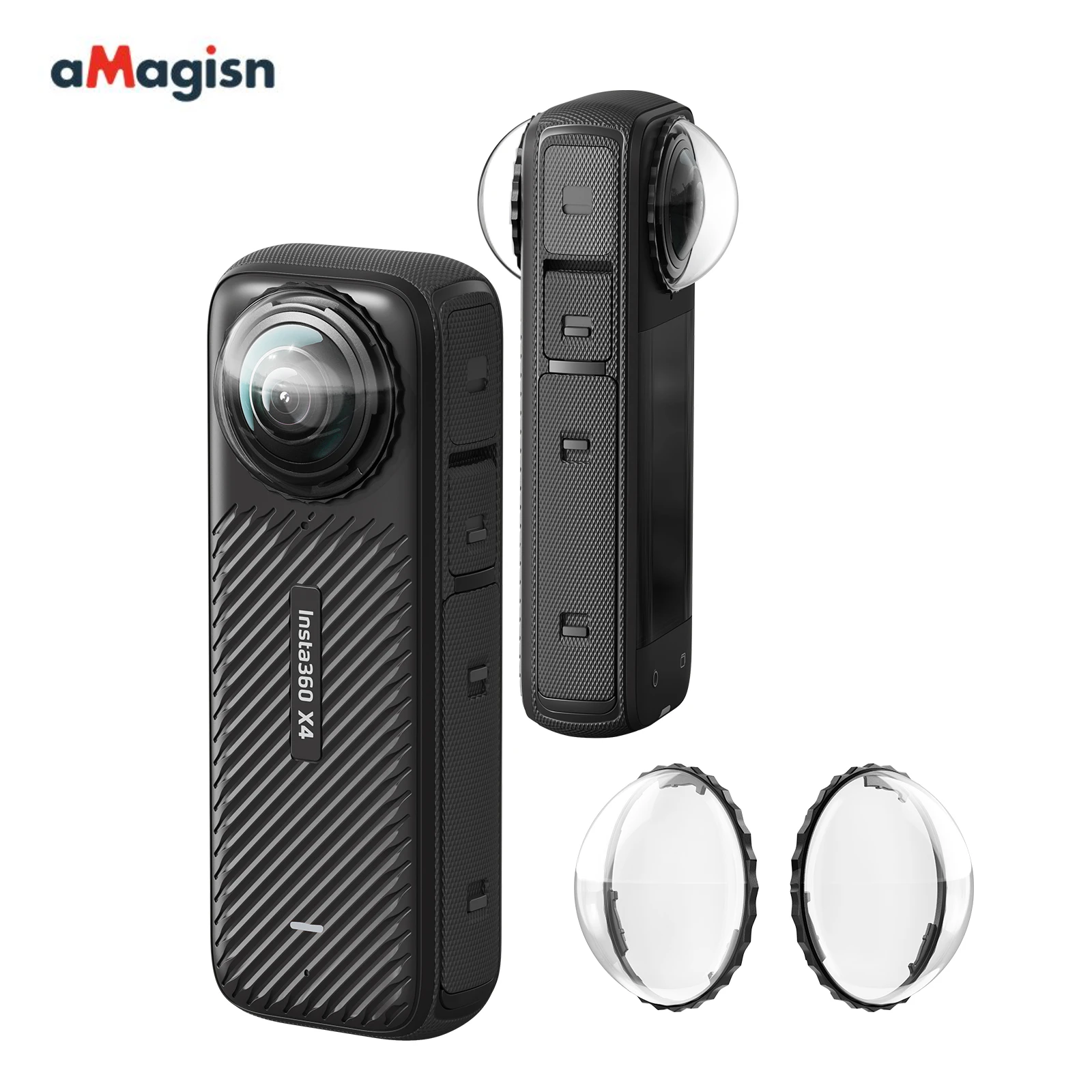 

aMagisn Glass Lens Guards for Insta360 X4 Accessories Smooth Imaging Stitching without Ripple No Black Edge Glass Lens Guards