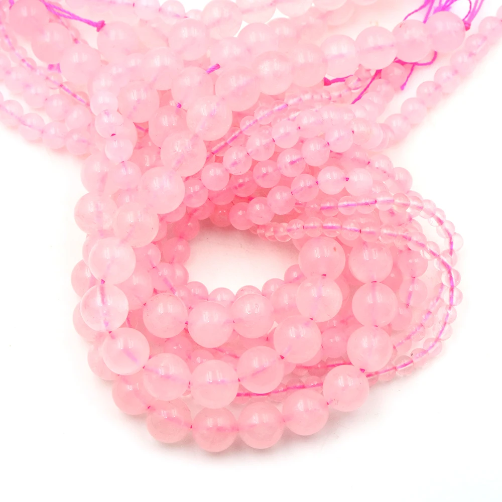 Perles de Quartz Rose en pierre naturelle, 2/3/4/6/8/10/12mm, cristal de guérison, perle d'espacement ronde pour la fabrication de bijoux, Bracelet et collier à faire soi-même