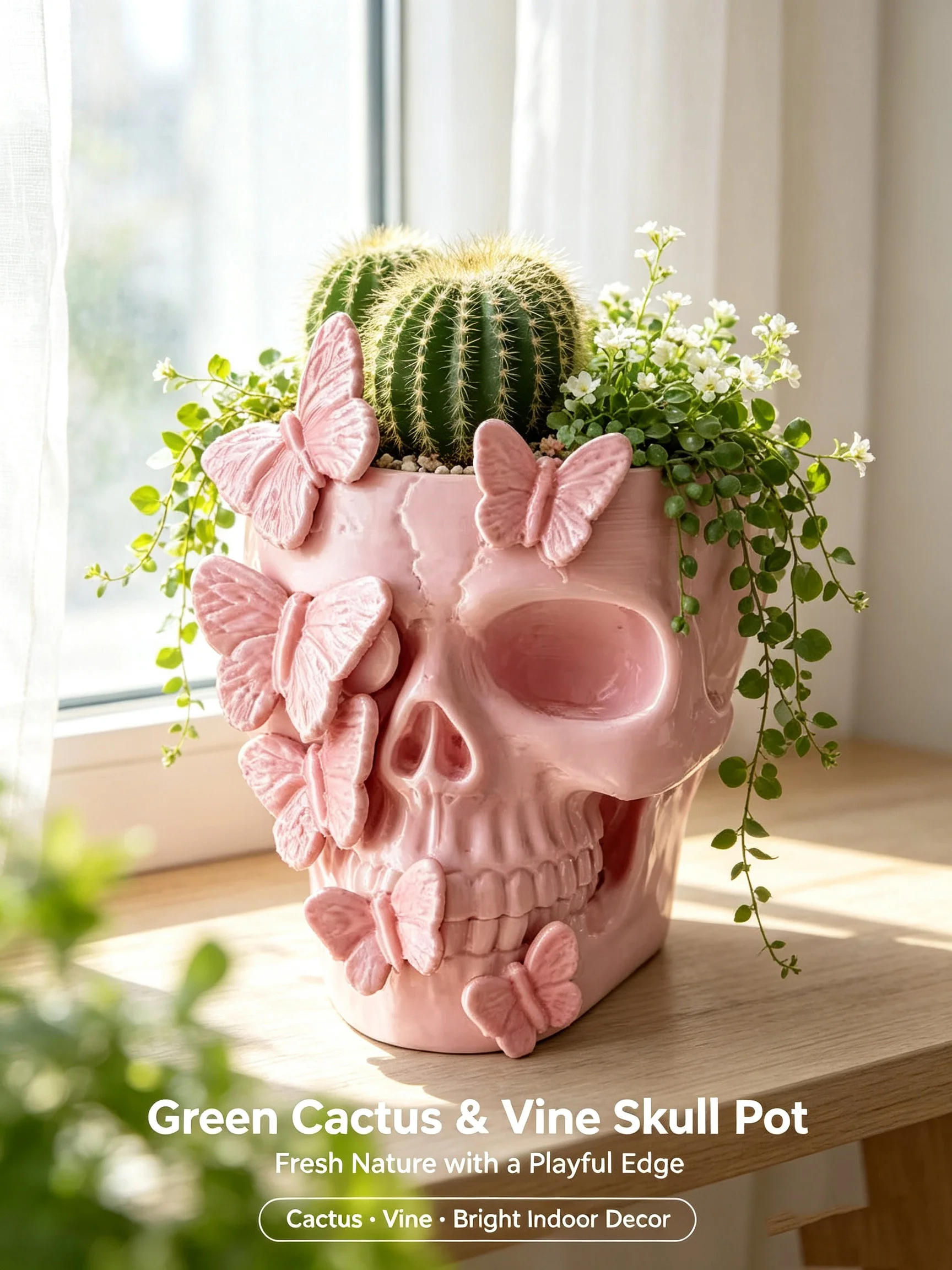 고딕 스타일의 집 장식용 데스크탑 오너먼트, 해골과 나 - Echeveria Succulent 리뷰 및 가격