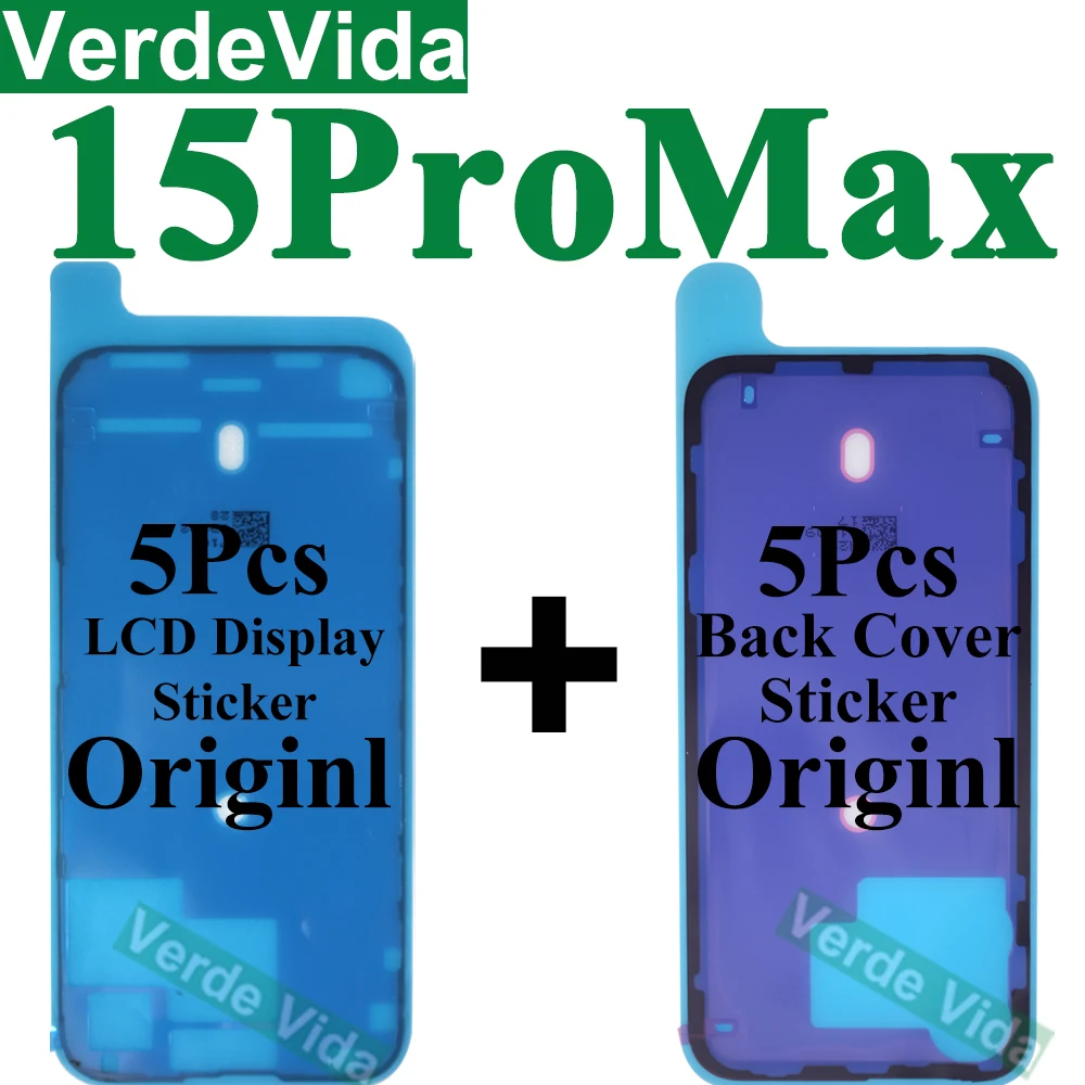 10pcs Back Cover Waterproof Seal Sticker for iPhone 15 Pro Max 16 14 Plus Back Frame Bezel Display Adhesive LCD Screen Frame
