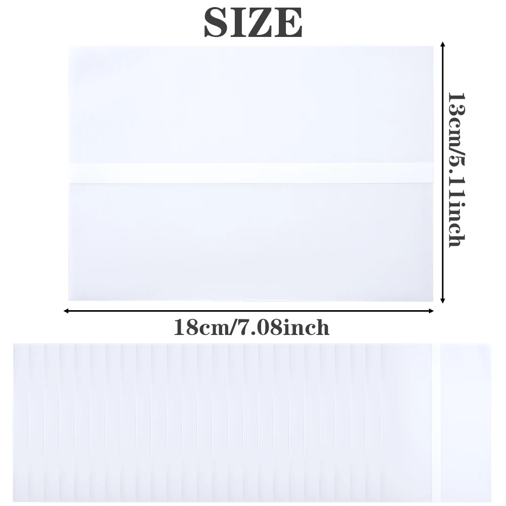 25PC Pre-Folded Vellum Jackets,5x7 Transparent Vellum Envelope Liners,Adhesive Wax Seal Craft Accessories for Wedding Invitation