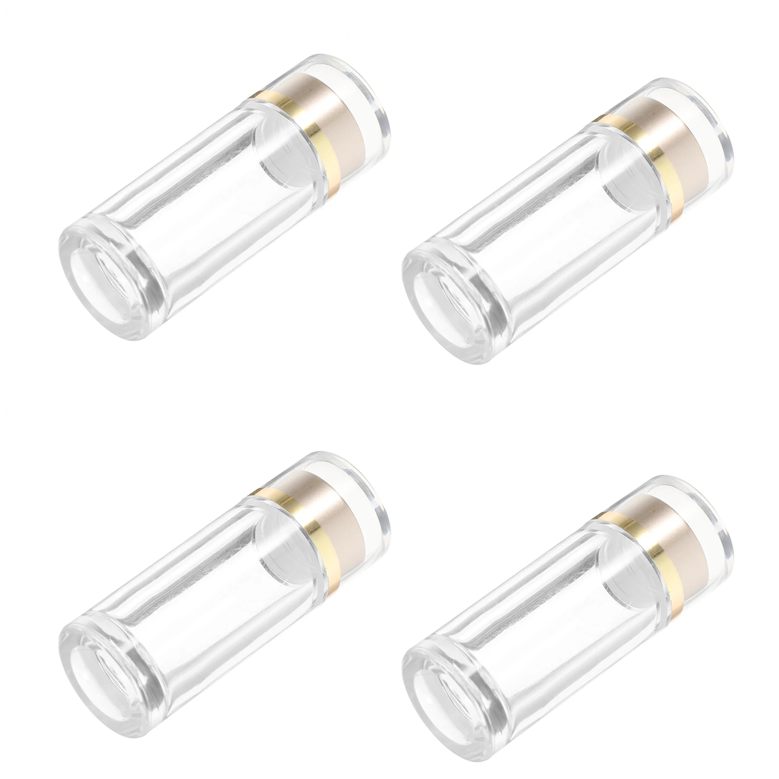 

4pcs Mini Double Layer Cap Plastic Reagent Dispenser Leakproof Liquid Storage Containers For Travel Creams Oils Medicine Lab Use