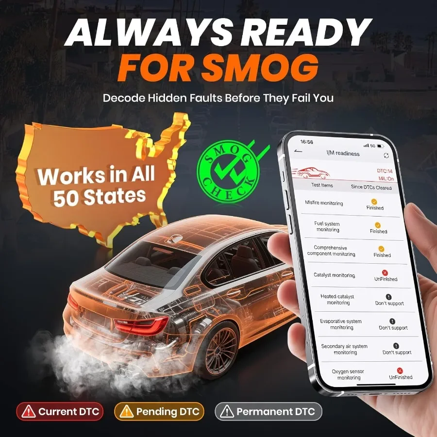 ترقية AD310BT Obd2 الماسح الضوئي بلوتوث لاختبار تشخيص السيارات في المركبات المصنعة بعد 1996 تحقق قارئ رمز المحرك