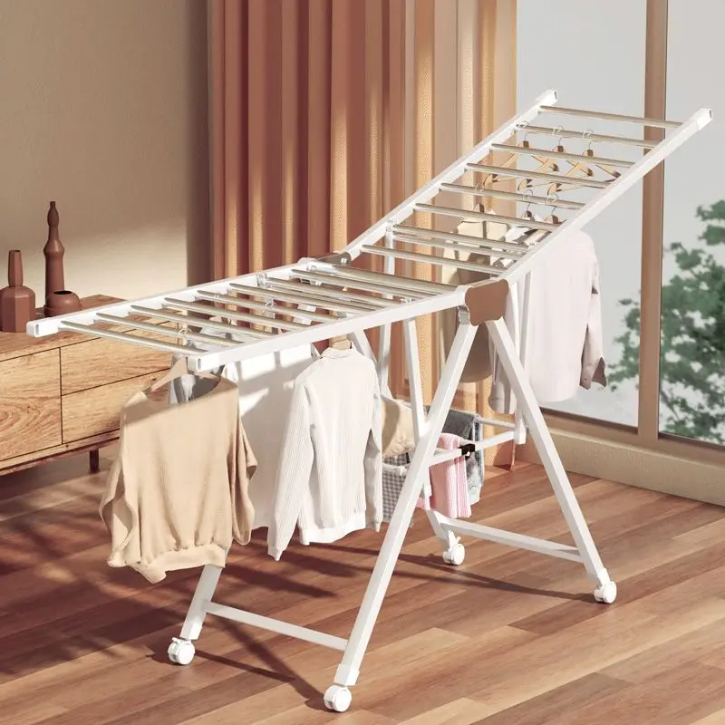 

Foldable drying clothing rack floor-to-ceiling bedroom balcony household baby outdoor drying quilt hangers for clothes