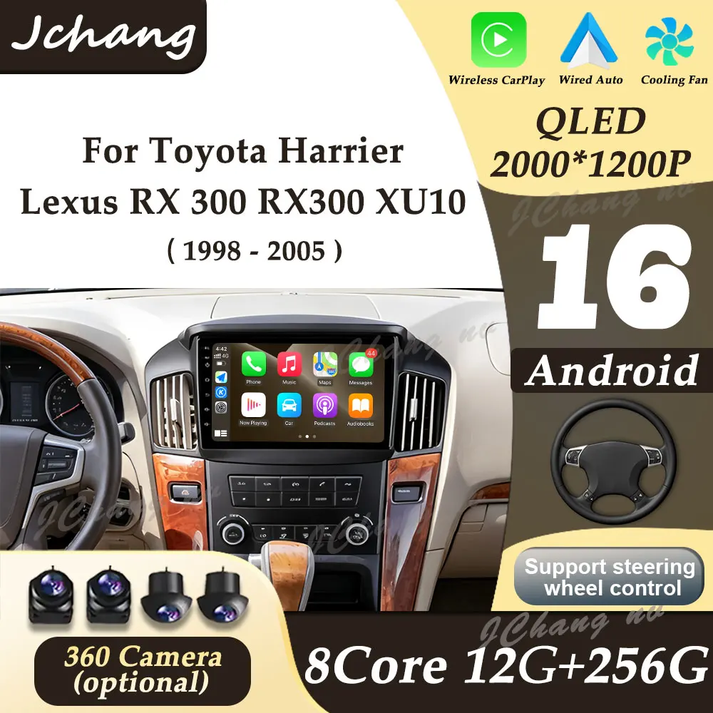 For Toyota Harrier Lexus RX 300 RX300 XU10 1998 - 2005 CarPlay Car Radio Multimedi Player GPS Navi DSP Split Screen BT Head Unit