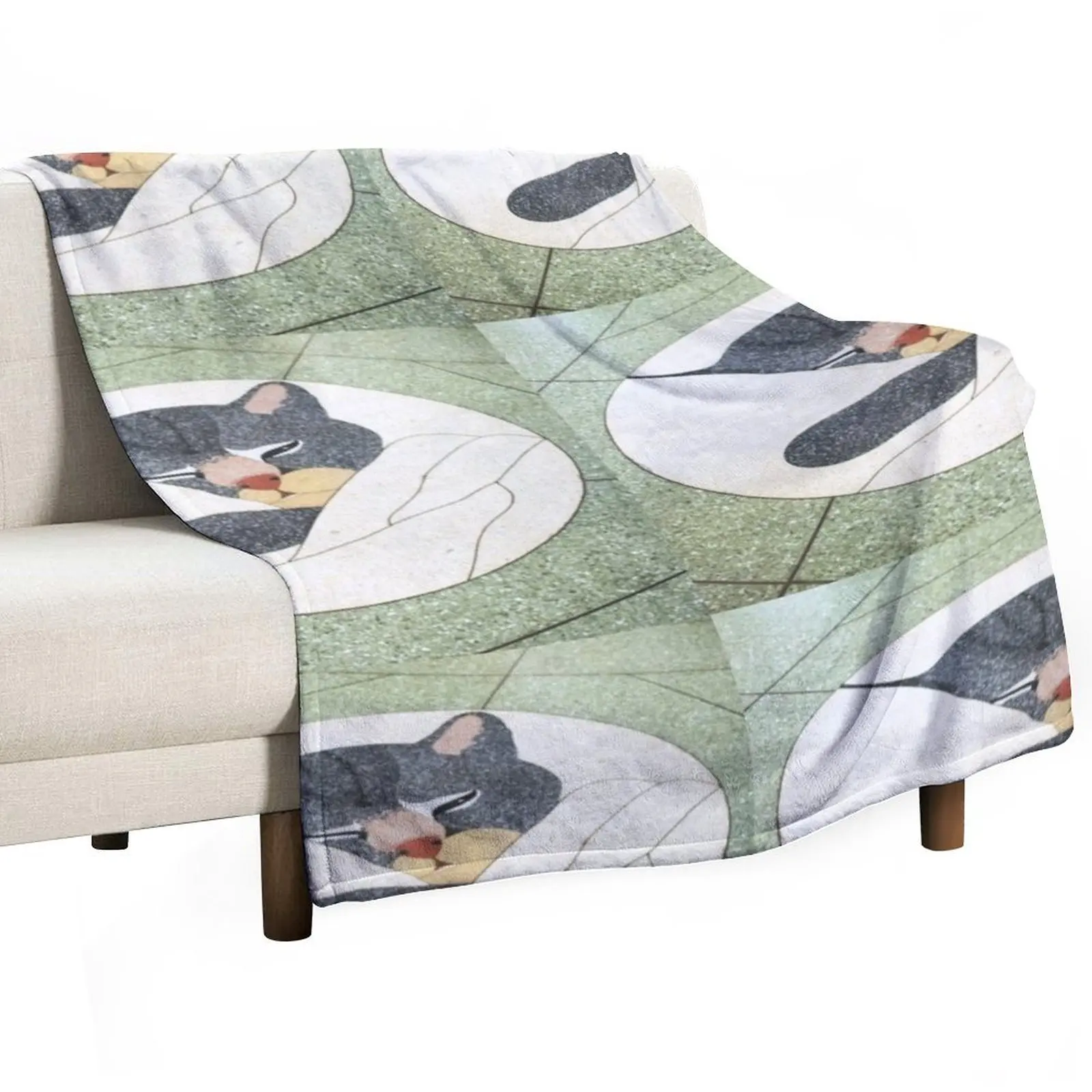 

Chessie the Sleepy Kitty Throw Blanket warm winter Sofa Throw Plaid on the sofa Camping Blankets