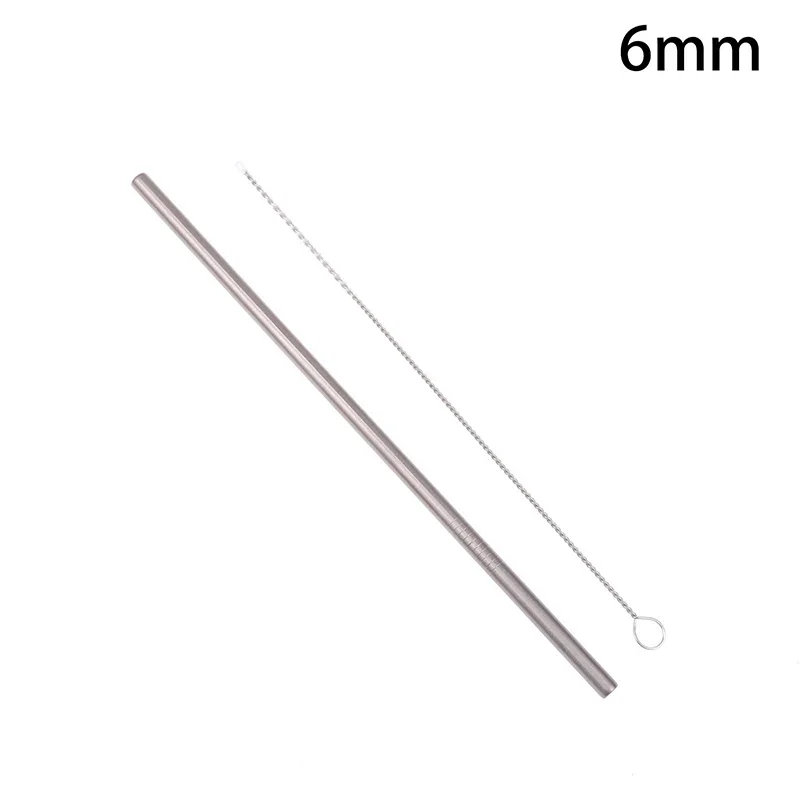 Reusable Pure Titanium Straight Straws Sandblasted With Cleaning Brush For Medicine Milk Tea Beverages