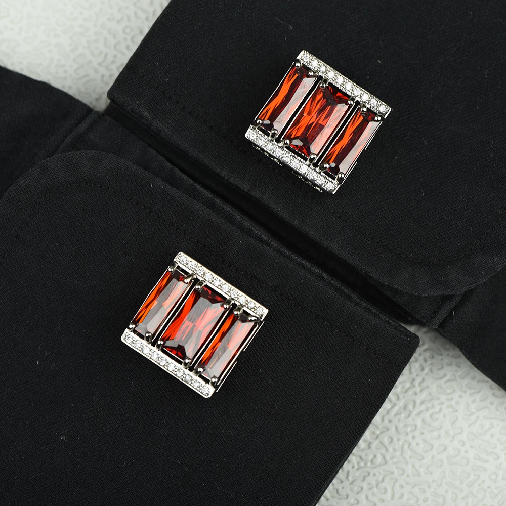 

ICEYY Luxury Brand Diamond Cufflinks For Mens Shirts Jewelry Novelty Button French Style Gold Crystal Cuff Links