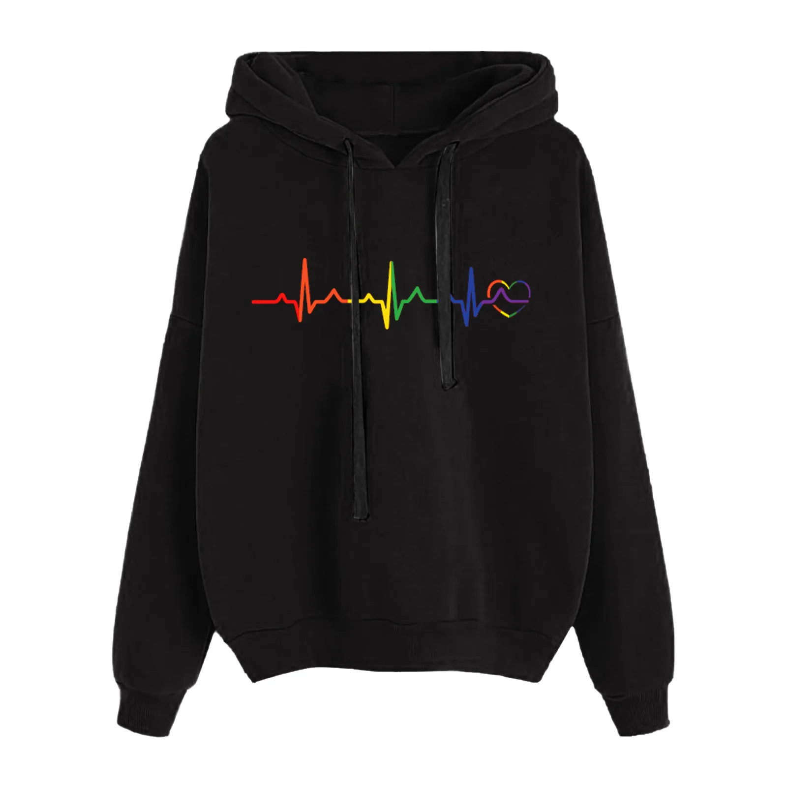 

Casual Women's Printed Hooded Sweatshirt Loose Long Sleeve Drawstring Blouse Top Zip Up hoodies Female Sweatshirt