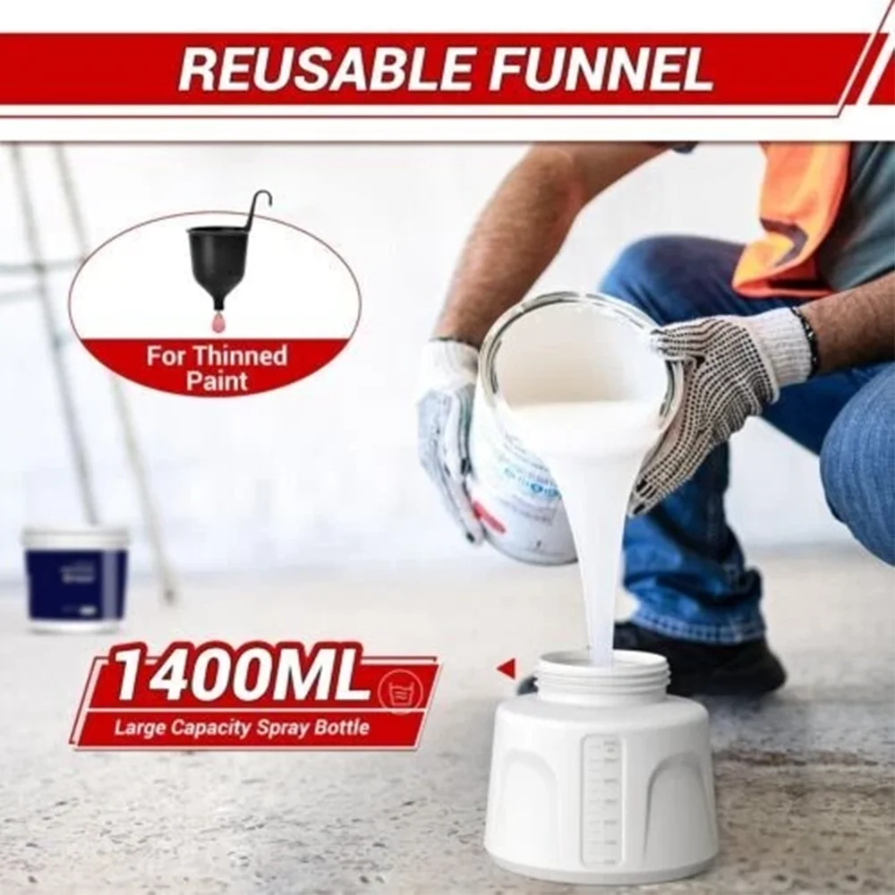 1400 ml elektrisch spuitpistool 850 W krachtige verfspuit thuis eenvoudig spuiten elektrisch gereedschap huishoudelijk doe-het-zelf 4 maten koperen mondstuk