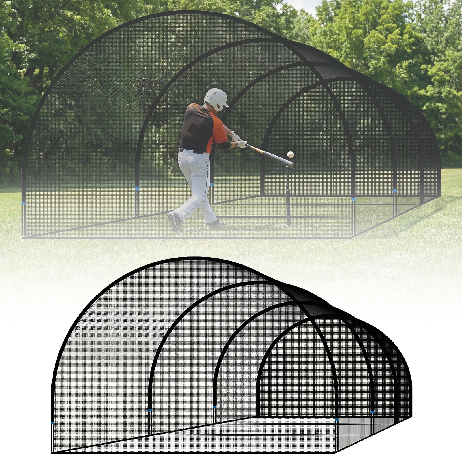 

30FT Baseball Training Equipment Netting Cage for Backyard Collapsible Batting Cage Net for Practice Hitting Equipment