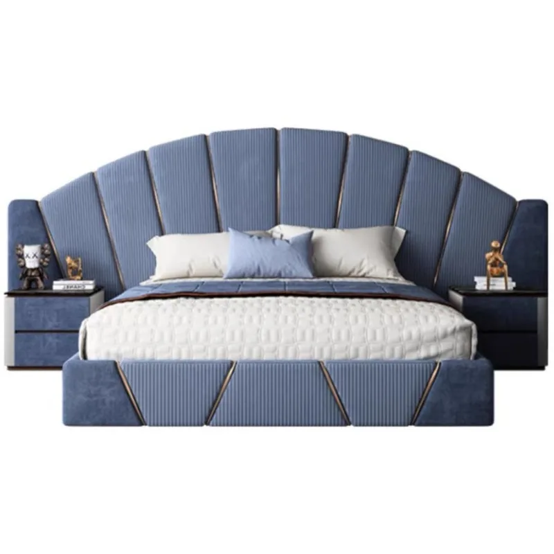 

Italian bed peacock screen designer home creative double master bed